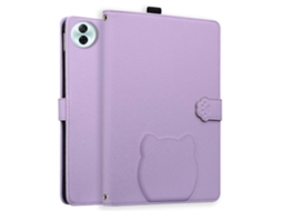 Capa Para Honor Pad 10 Com Efeito 3d E Estampa De Gato, Suporte De Couro, Capa De Mesa Com Carteira E Suporte Para Caneta, Roxo