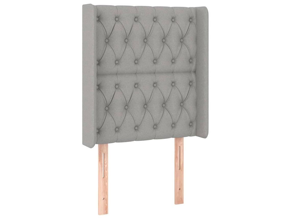 Cabeceira de Cama com Abas Tecido Cinzento Claro MAISON EXCLUSIVE (83x16x118 cm)
