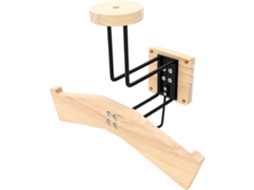 Porte-casque En Bois Com Crochê, Mural, Organizador Para Casque Moto, Esqui, Beisebol (bois Naturel)