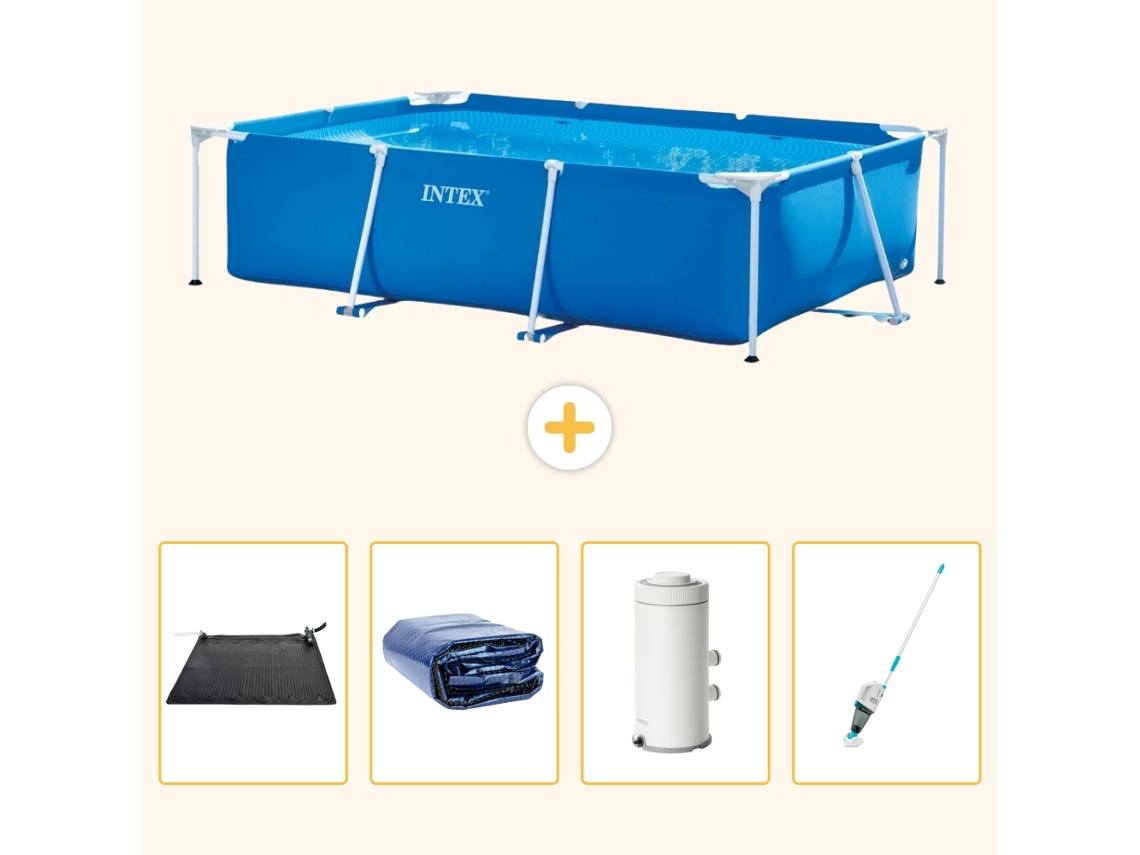 Intex Piscina Com Estrutura Retangular - 300x200x75 Cm - 5-peças S78