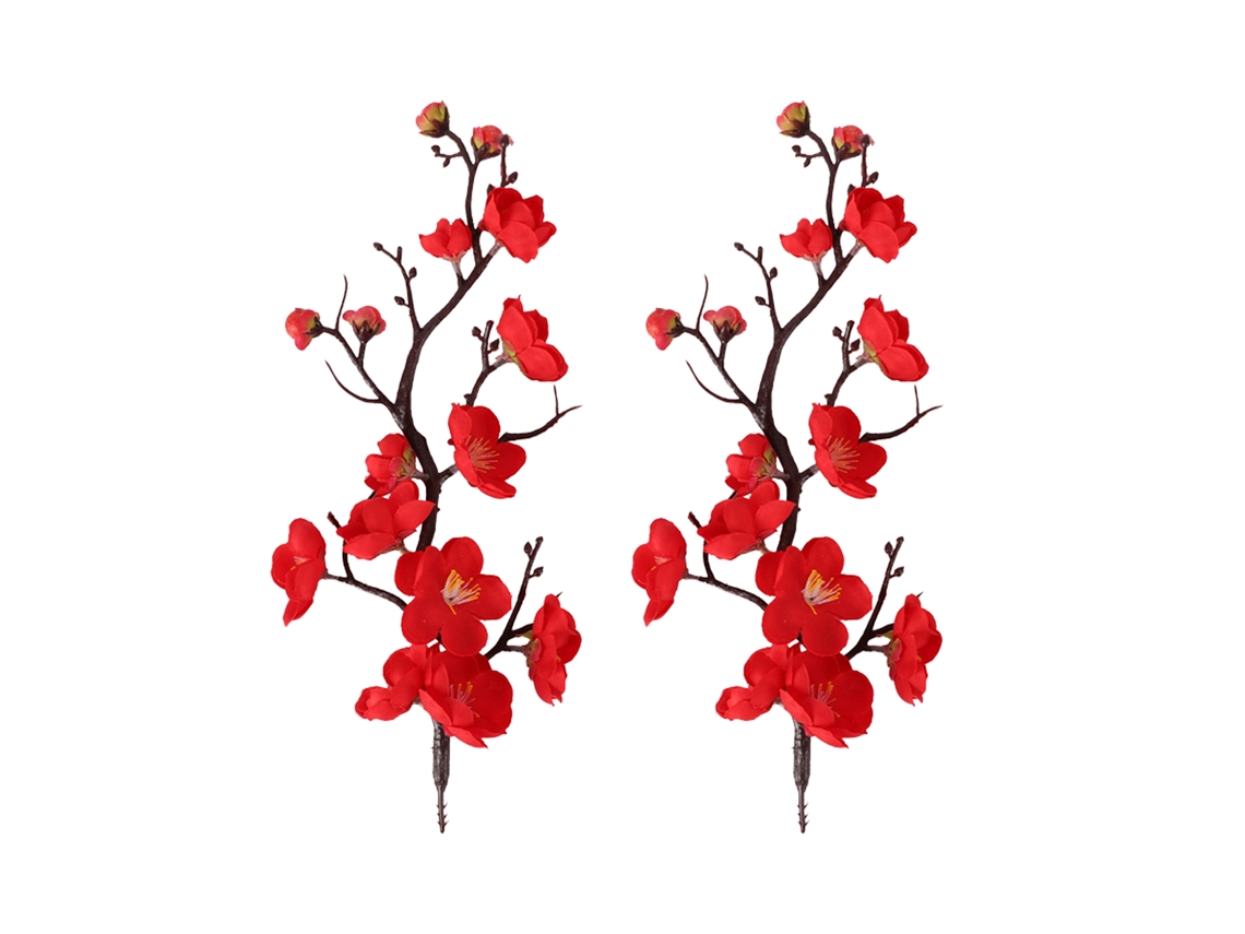 Laxiscreed Planta Artificial De Ameixeira Pequena Para Decoração De Casamentos - Pack Com 2 Ramos