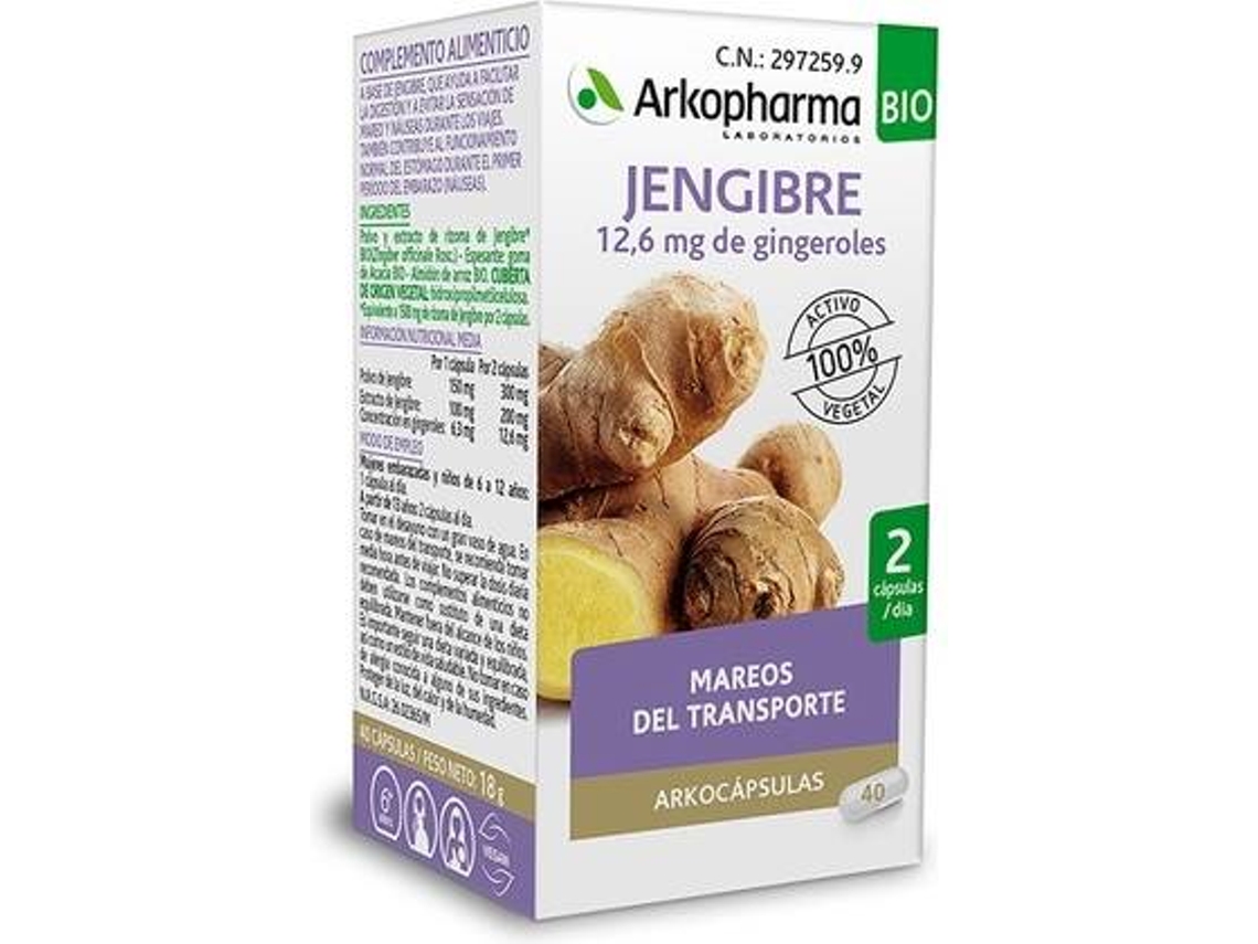 Suplemento Alimentar ARKOPHARMA Arkocápsulas Ginger (40 cápsulas)