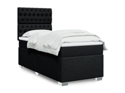 Vidaxl Cama Com Molas/colchão 90x190 Cm Tecido Preto
