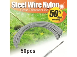 Pacote Com 50 Fios De Nylon Para Aparador De Grama Com Núcleo De Aço, 15 Cm Cada.