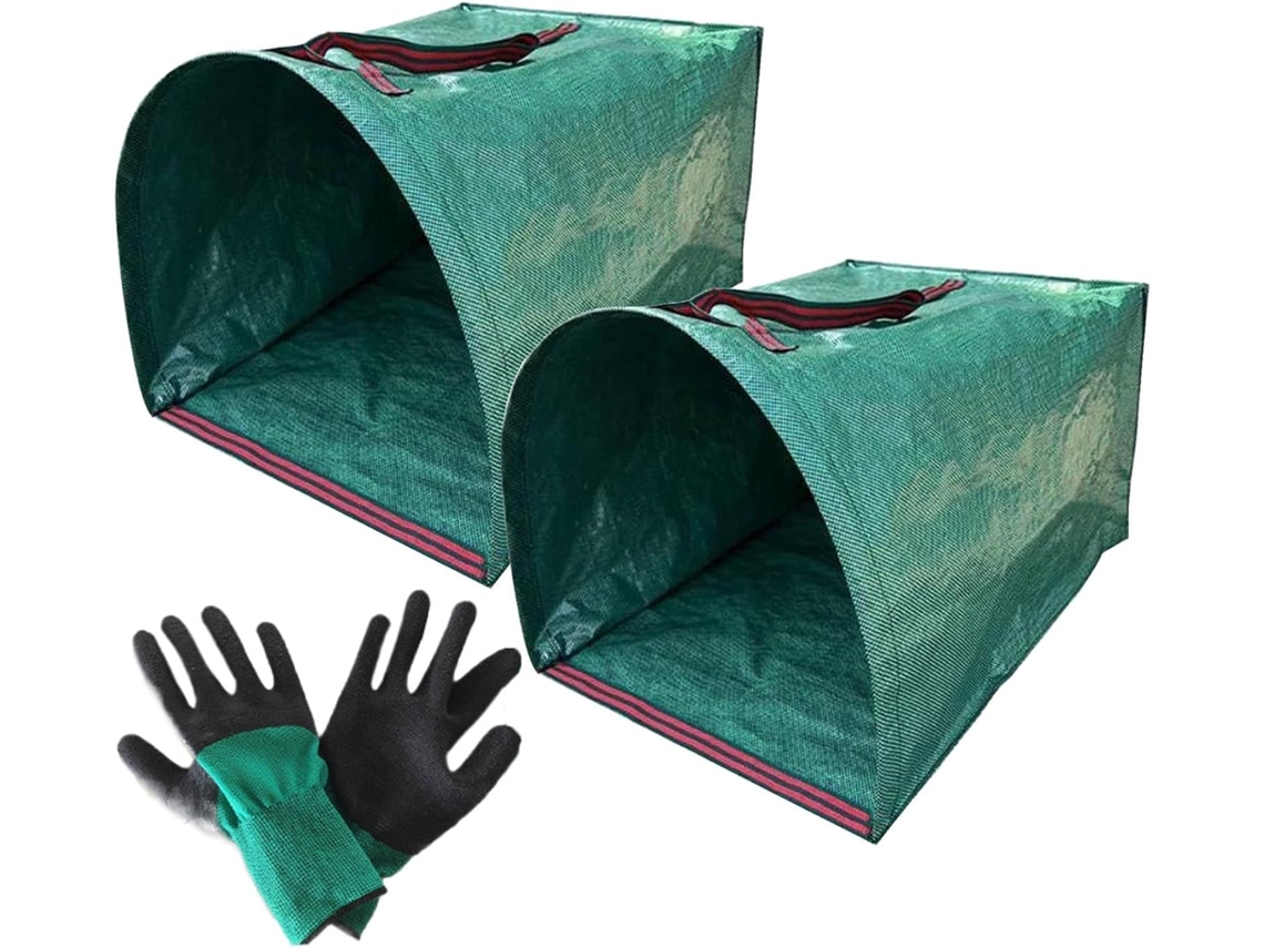 Conjunto De 2 Sacos Coletores Folhas Com Luvas
