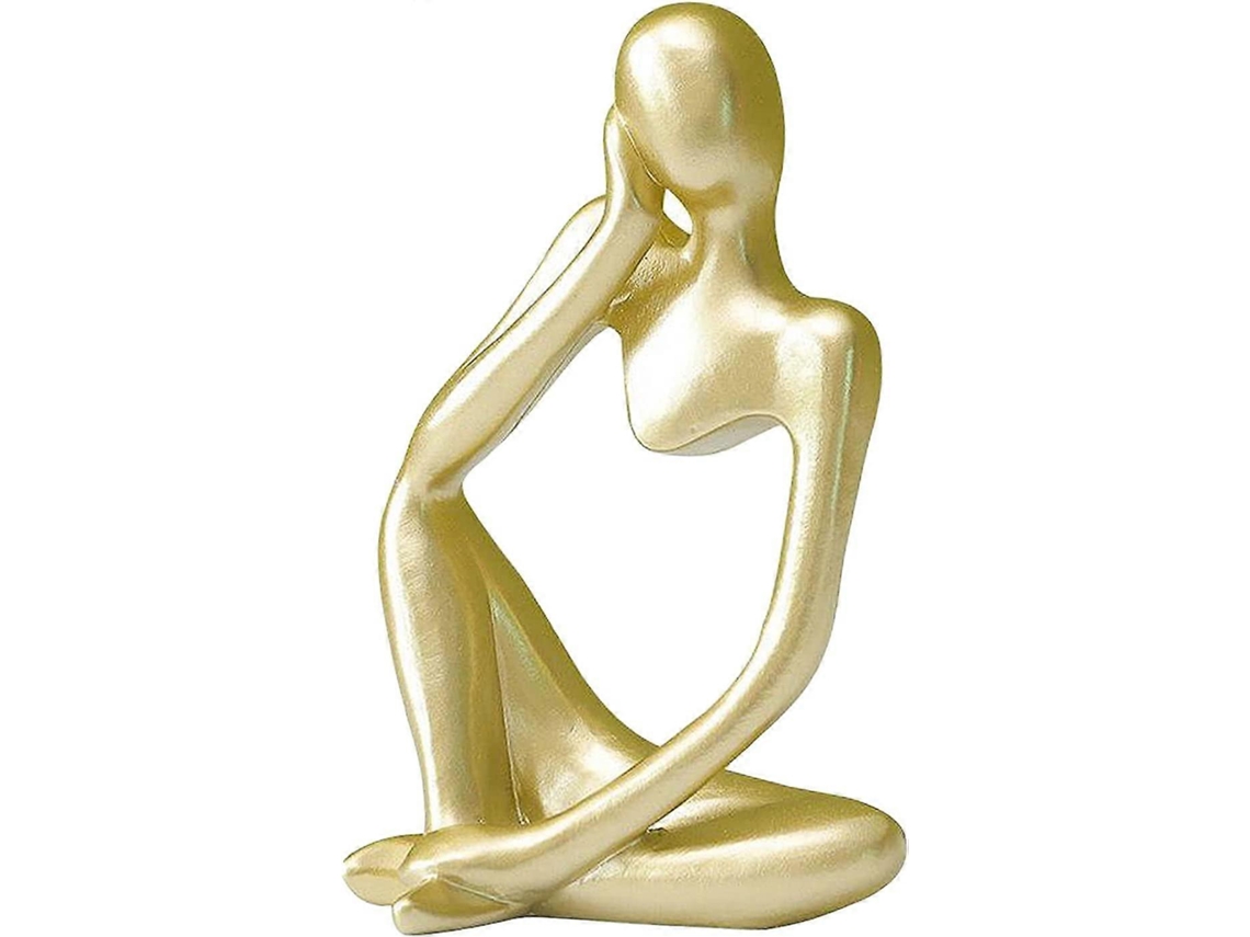Omni estatua do Pensador de Resina, Escultura Abstrata Moderna, Figura de Personagem, Cor Ouro Esquerdo
