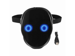 Máscara facial Veloriskku com LED colorido de alto brilho e design misterioso de caveira para festas (unissex).
