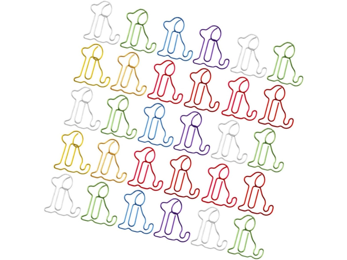 Artibetter Conjunto De 50-clips Papel Práticos Em Formato Cachorro, Acessórios De Escritório Em Metal, Fofos E