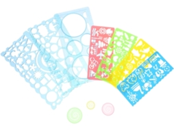 Conjunto de Gabaritos Geométricos Para Desenho Em Pp, Manual Escolar Portátil e Leve para Estudantes Designers, Adequada