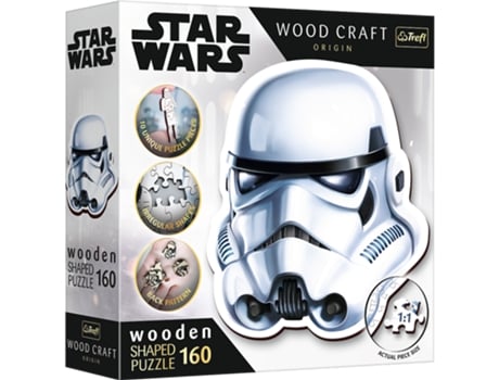 Puzzle De Madeira Star Wars 160 Peças. Capacete Stormtrooper Trefl 20188 Trefl Puzzle