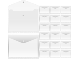 Pasta Transparente Solustre A4 Com 11 Furos, Plástico Pp, 20 Unidades, Fecho De Pressão, Identificação E Organização