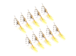 Bait (spinner Lure To Attract Fish) With Surface Convex Pattern, Silver Metal Composite Feather, 6.8cm, 7.4g, 10 Pieces