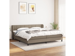 Vidaxl Cama Com Molas/colchão 200x200 Cm Tecido Castanho-acinzentado