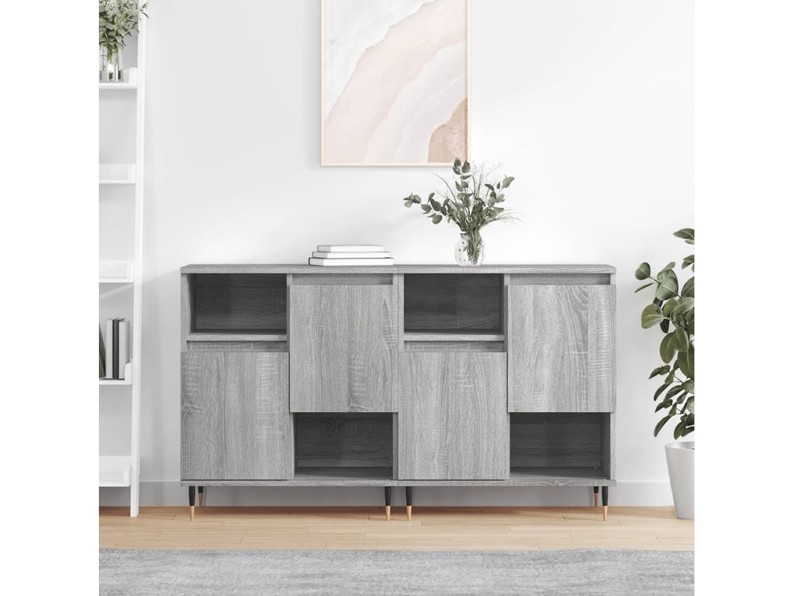Vidaxl Aparadores 2 Pcs Derivados De Madeira Cinzento Sonoma