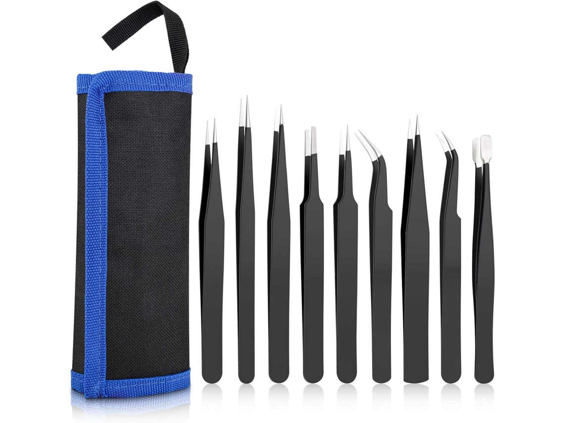 Conjunto De Pinças Profissionais De Precisão, Ferramentas Antiestáticas De Aço Inoxidável, Design Ergonômico Para Reparo De Eletrônicos, Fabricação De