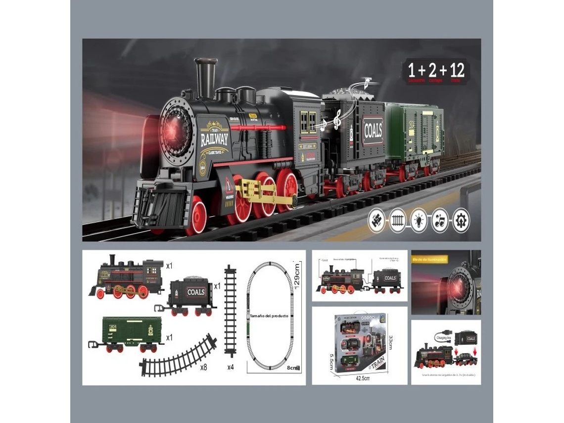 (estilo 2) Brinquedo De Trem Elétrico Retrô, Acessórios Clássicos De Locomotiva A Vapor