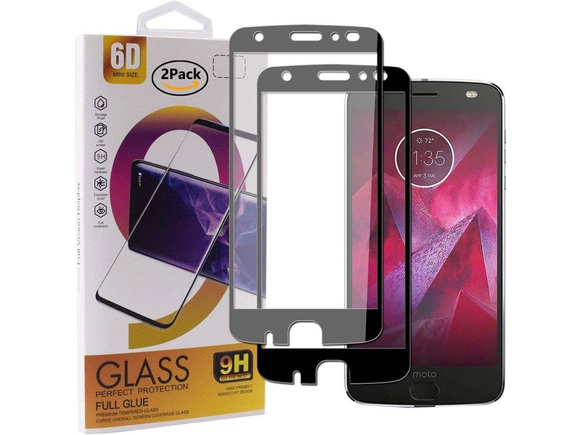 Película Vidro Temperado Motorola Moto Z2 Force HONGWE. Cobertura Completa Preto
