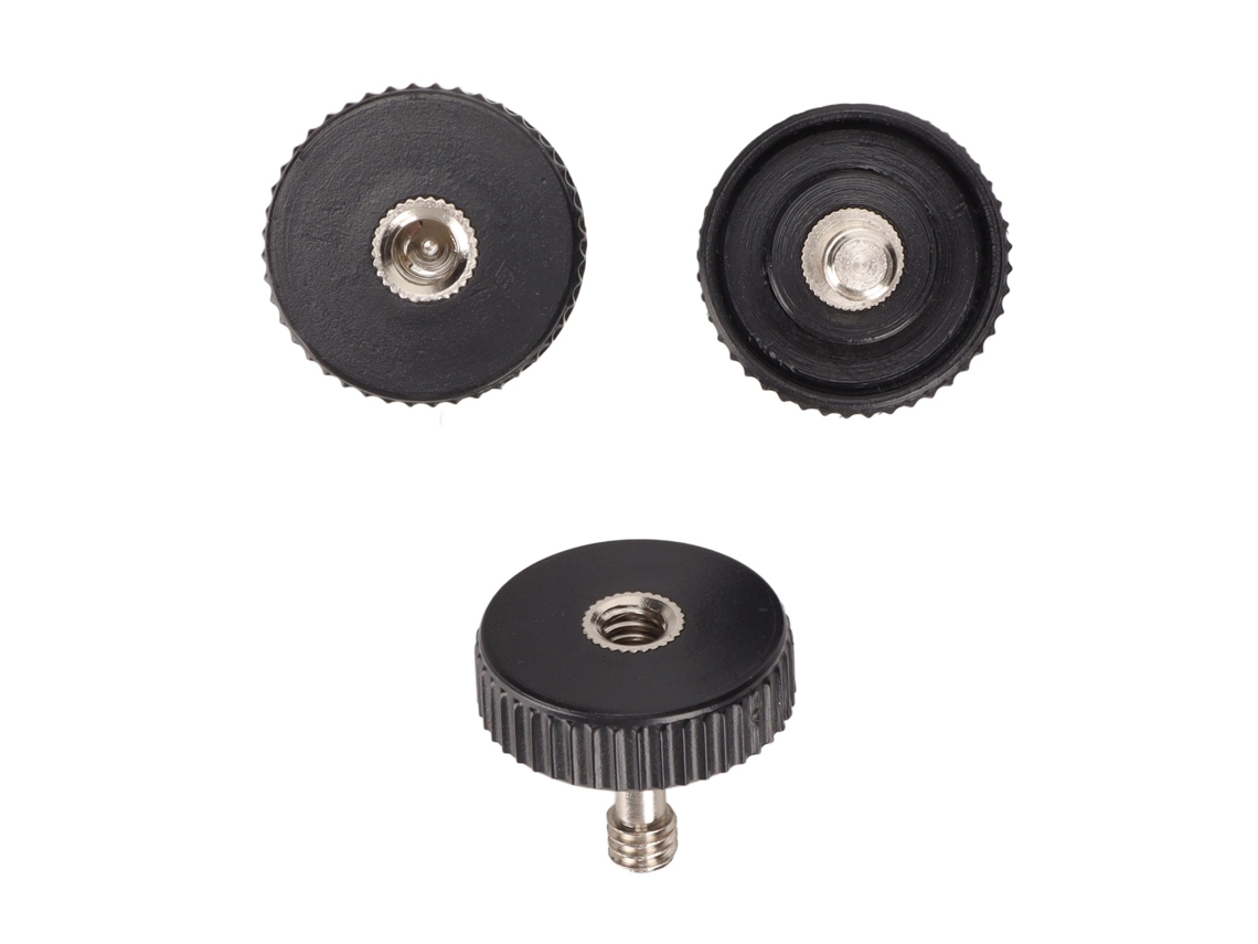 3pcs Adaptador De Parafuso Macho-hembra 1/4 Polegada Com Porca De Dedo Para Suporte De Flash Câmera Tripé
