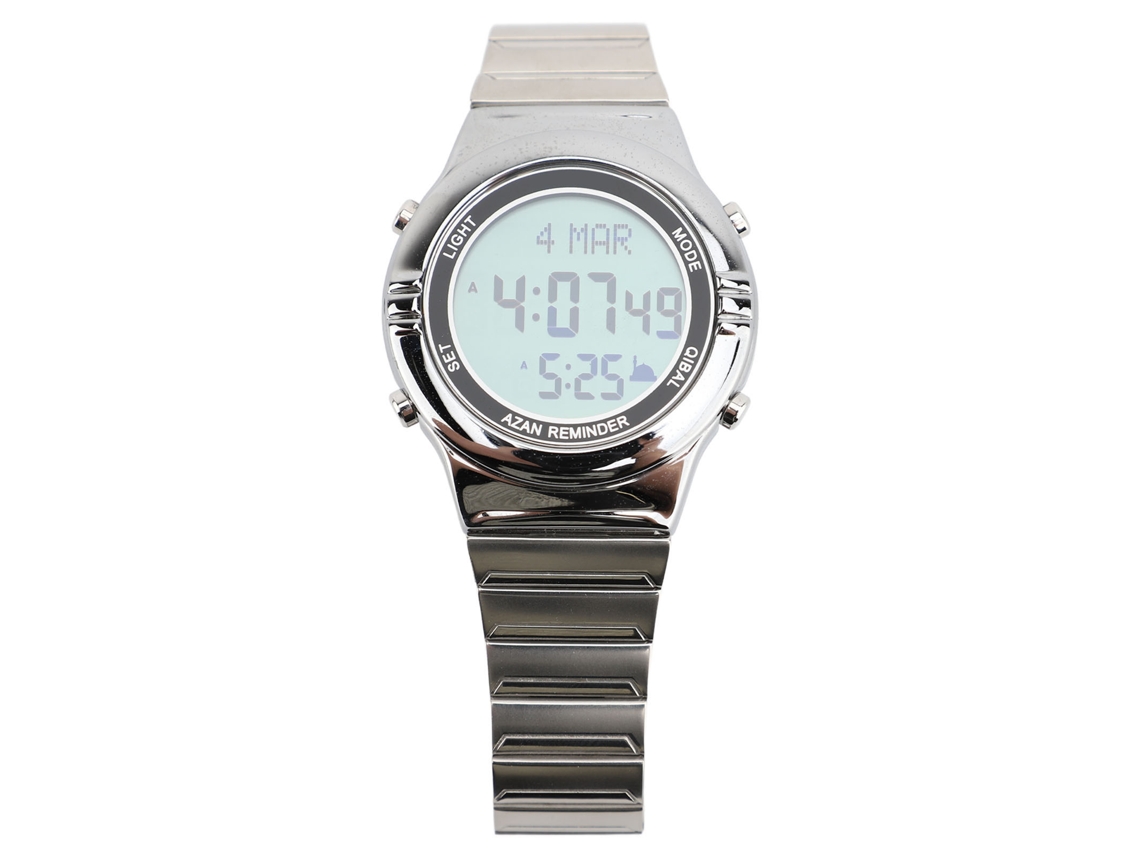 Relógio Eletrônico Multifuncional Masculino Resistente À Água 30m com Led Display Aço Inoxidável
