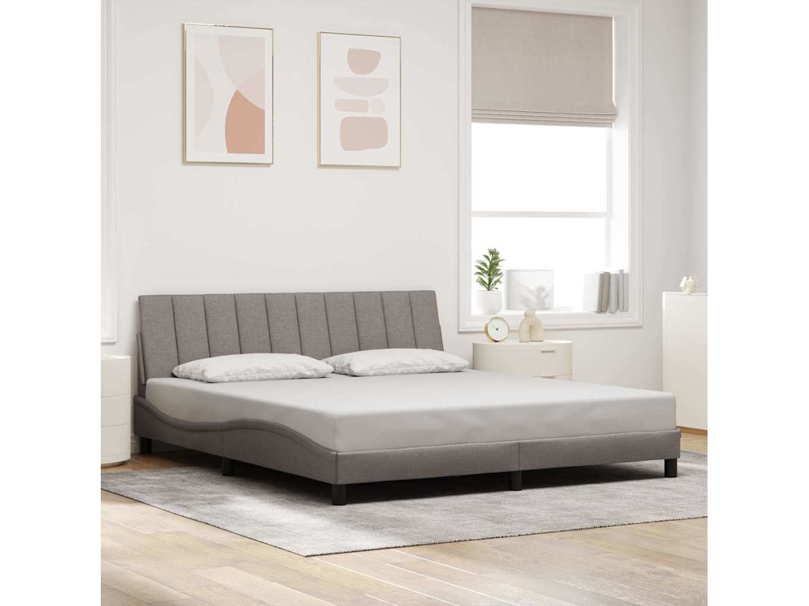 Vidaxl Estrutura De Cama Sem Colchão Hanko 180x200 Cm Tecido Castanho-acinzentado
