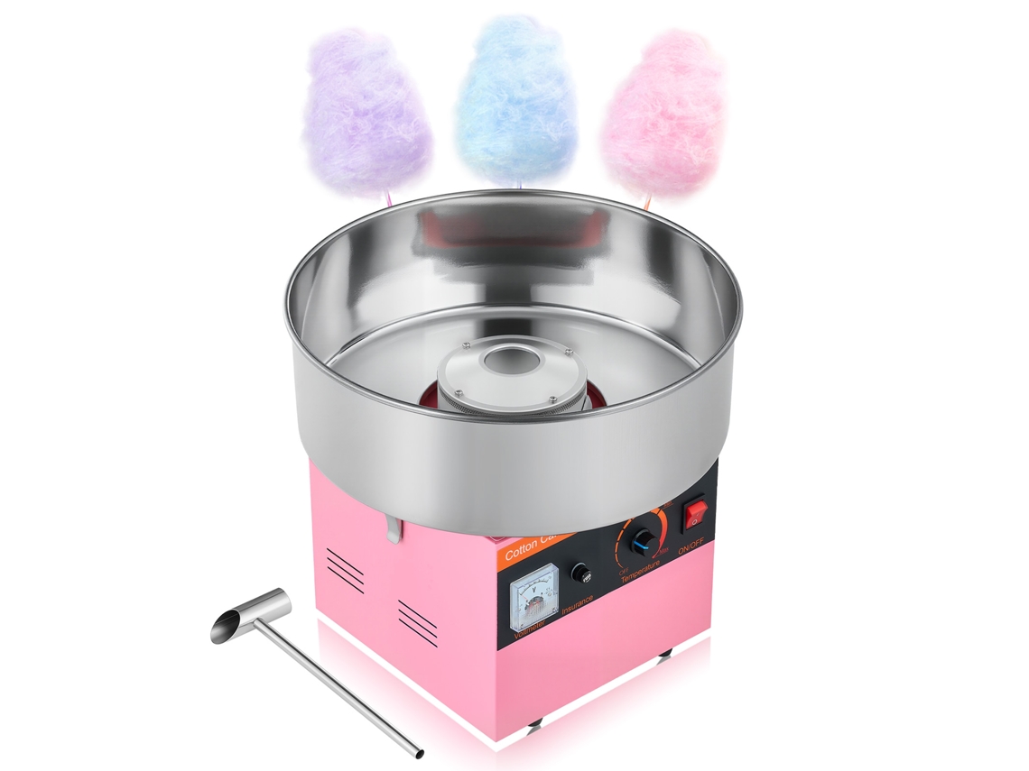 Máquina elétrica para fazer algodão-doce Vevor 1000W com capacidade de 100g (rosa)