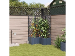 Vidaxl Vaso De Jardim 3 Unid. Cinzento 80 X 80 X 142 Cm Pp