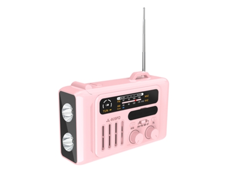 Rádio De Emergência Com Manivela Solar, Noaa/am/fm Com Lanterna Led, Alarme Sos E Bússola Eifson (rosa)