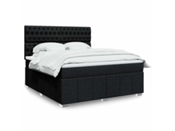 Vidaxl Cama Com Molas/colchão 180x200 Cm Tecido Preto