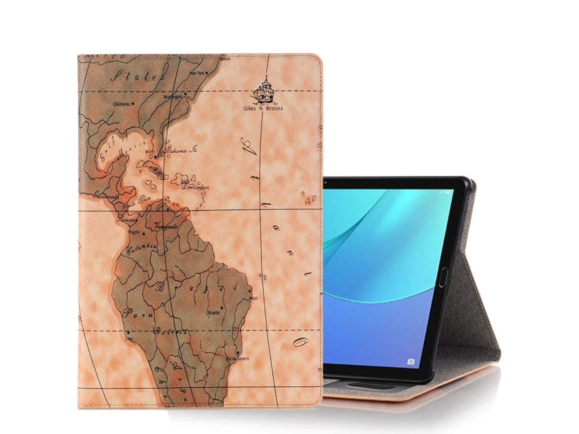 Capa‑flip Horizontal Pu Padrão Mapa Halinuia, Suporte E Carteira Para Huawei Mediapad M5 10,8 Polegadas
