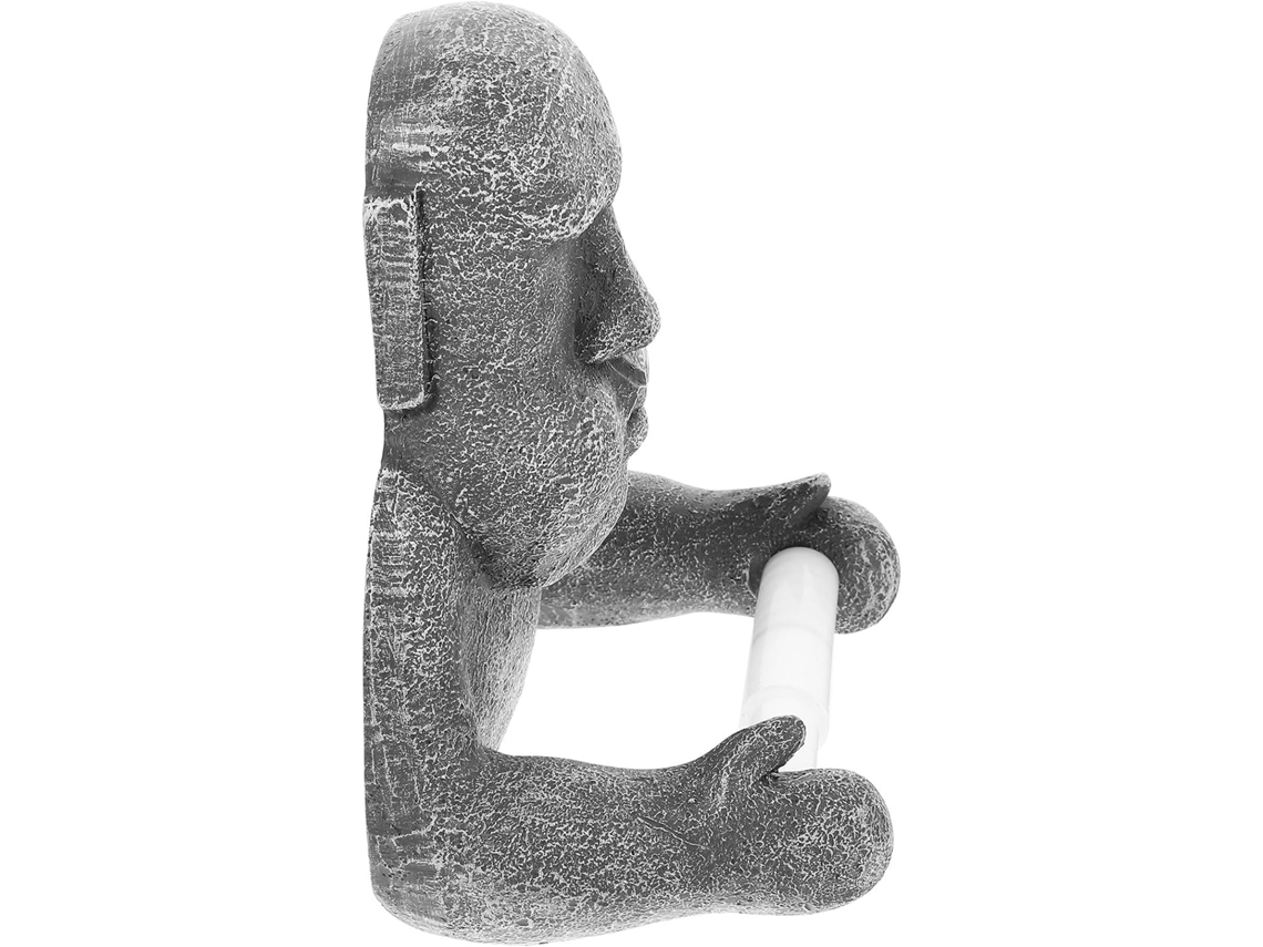 Porta Papel Higiênico Bestonzon, Estátua Moai De Resina Resistente E Confiável Para Cozinha Banheiro