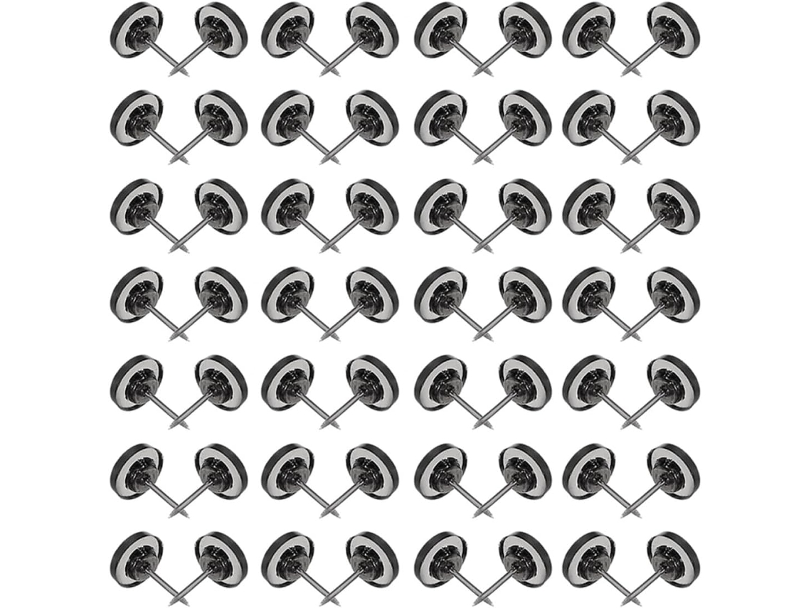 Conjunto De 3 Caixas Tachinhas Decorativas Pretas Plástico E Metal Para Escritório Casa, Com 50 Unidades Cada, Ideais