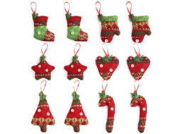 Laxiscreed Pacote De 12 Decorações De Natal Em 6 Estilos Para Uma Quadra Natalícia Sofisticada