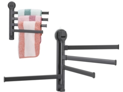 Bestyash Suporte Para Toalhas Com 4 Barras De Metal Ajustáveis, Sem Necessidade De Furar, Com Design De Ventosa Forte