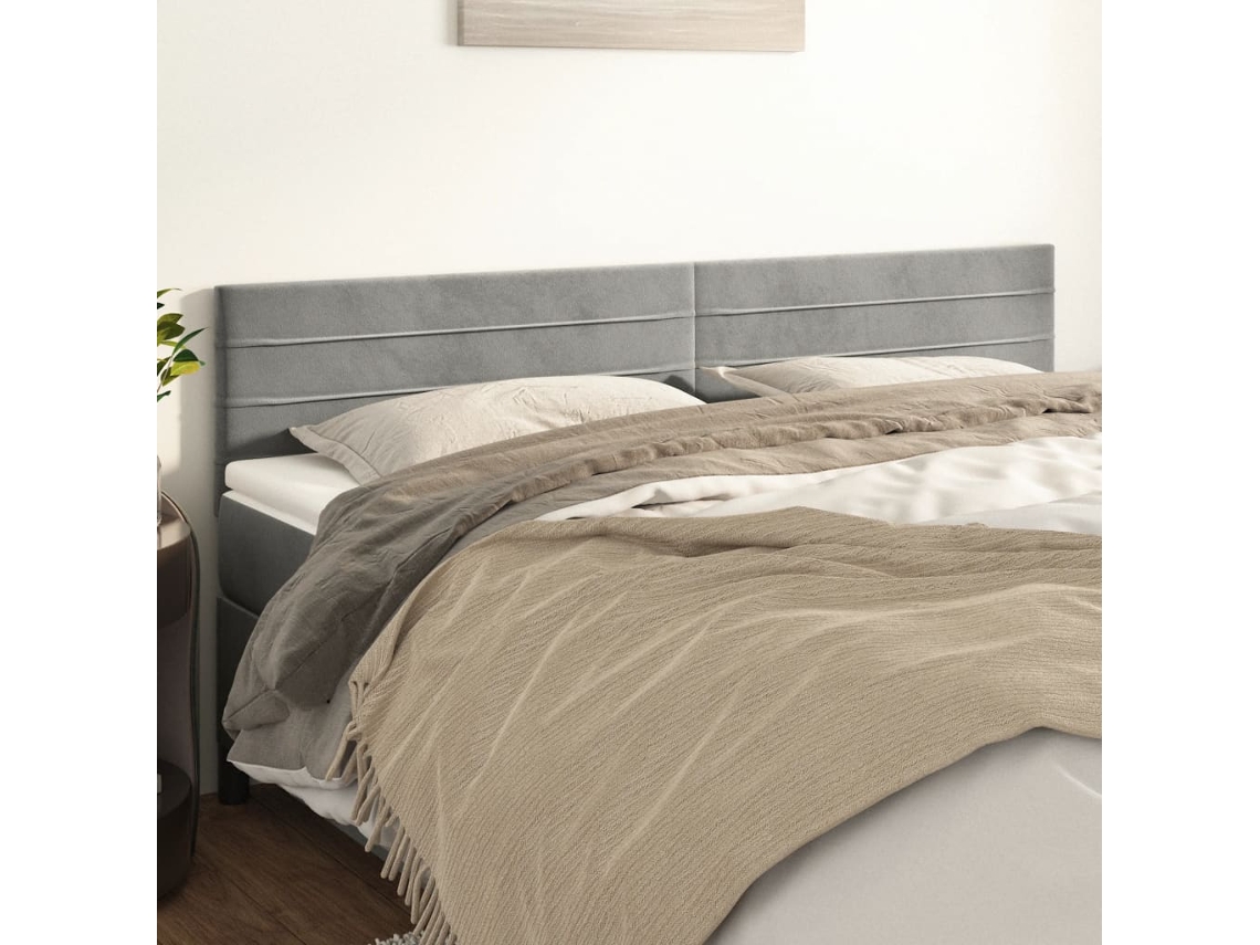 Vidaxl Cabeceiras Cinzento-claro 180x5x78/88 Cm Veludo