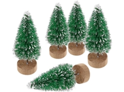 Conjunto De 10 Miniaturas De Árvores De Natal Artificiais Para Decoração De Interiores Aquaforge (verde, Altura 4,5 Cm)