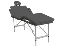 Vidaxl Mesa Massagens C/ 4 Zonas Estrutura Alumínio 186x68cm Antracite