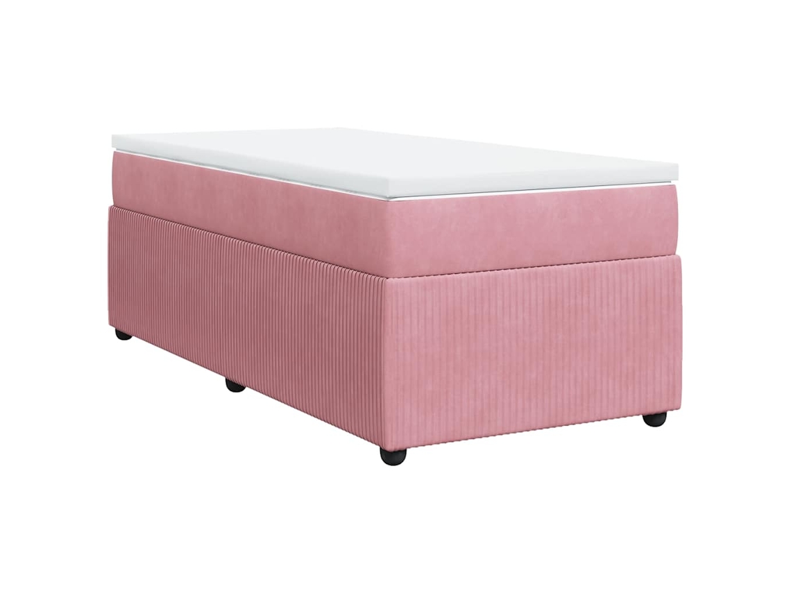 Cama com Molas/colchão 90x190 Cm Veludo Rosa MAISON EXCLUSIVE