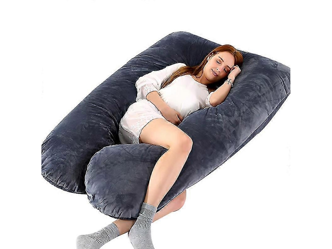 Travesseiros De Gravidez Em Formato De U 130x70 Cm Travesseiro Corporal Para Gravidez Em Lã Coral Macia Para Mulheres Grávidas Que Dormem De Lado, Tra