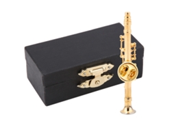 Broche Mini Clarinete Ouro Presente Colecionador
