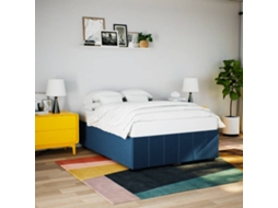 Vidaxl Estrutura De Cama Sem Colchão 140x200 Cm Tecido Azul