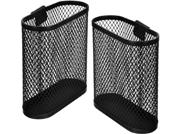 Organizador de Canetas e Lápis em Tela Metálica, com 2 Peças, Suporte Lateral para Fixação na Parede. Ideal Es