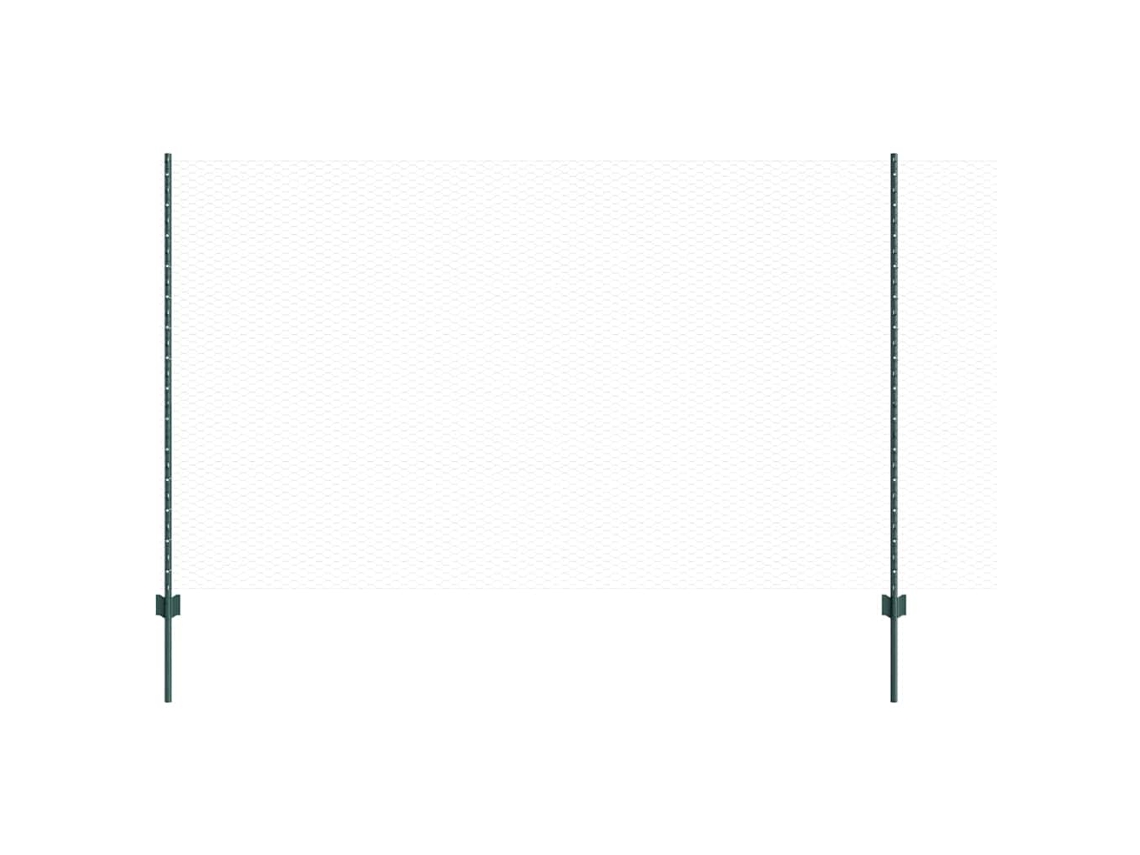 Conjunto 1 Painel De Cerca Vidaxl Verde Aço (10 X 1,4 M)
