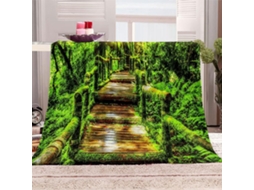 Manta com Estampa de Ponte Madei em Microfibra 150x200cm