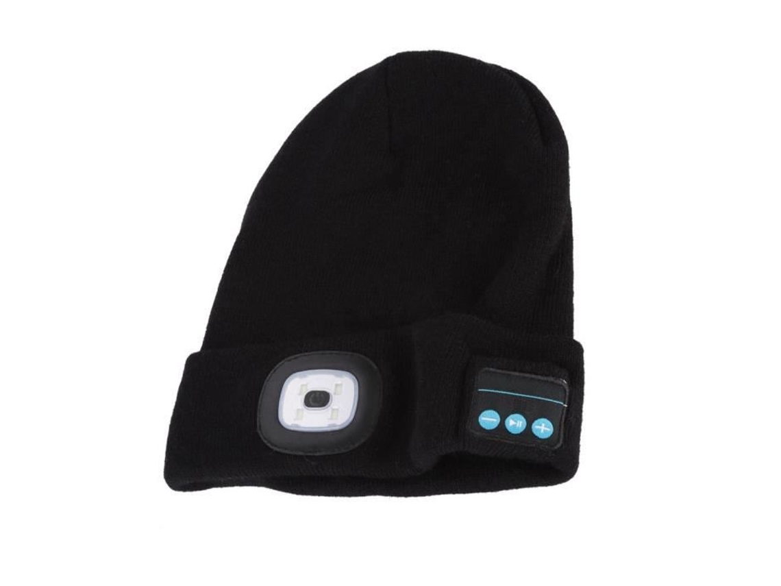 Yosoo Bluetooth Cap Fones de Ouvido Sem Fio Bluetooth Chapéu de Lã Tricotado Ao Ar Livre Chapéu de Música Inteligente com Luz