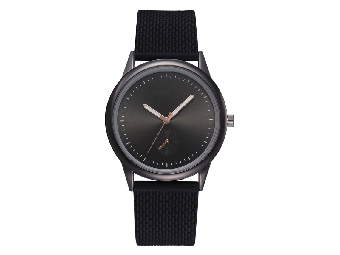 Relógio de Pulso Feminino Casual Lvpai Pulseira de Silicone Estilo Simples Preto