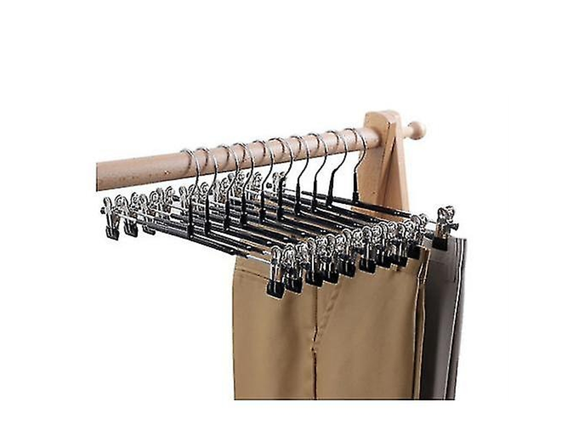 10 Peças Cabides para Saias Cabides para Calças com Clipes Cabides de Metal para Calças BRILVIBERA