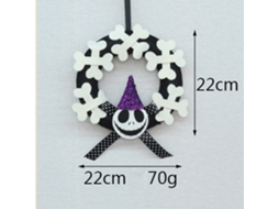 Guirlanda de Halloween Não Tecida de 20 Cm Guirlanda de Abóbora para Decoração de Hallowen em Parede de Janela Externa Interna Estilo 2