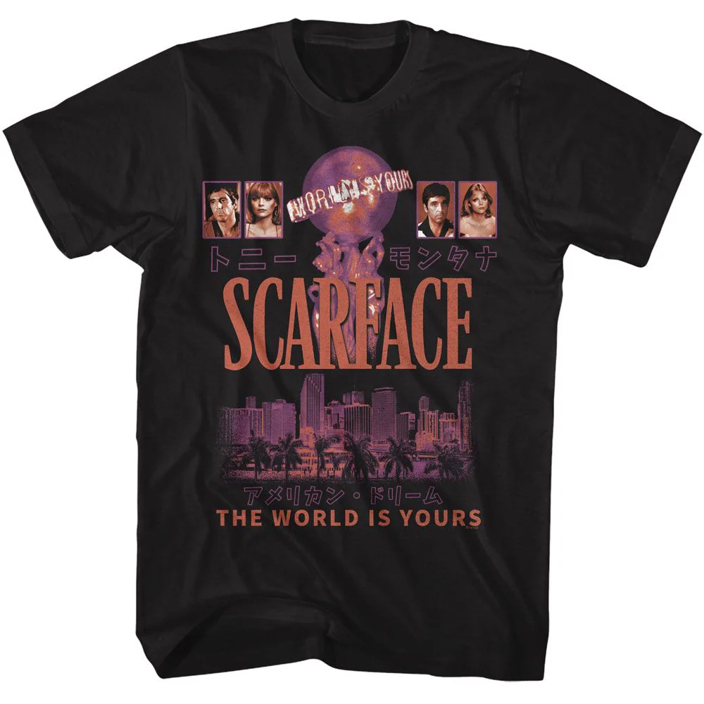 Unisex Adult T-shirt Rockinstone Scarface World Is Yours Poster Style Graphic Sizem