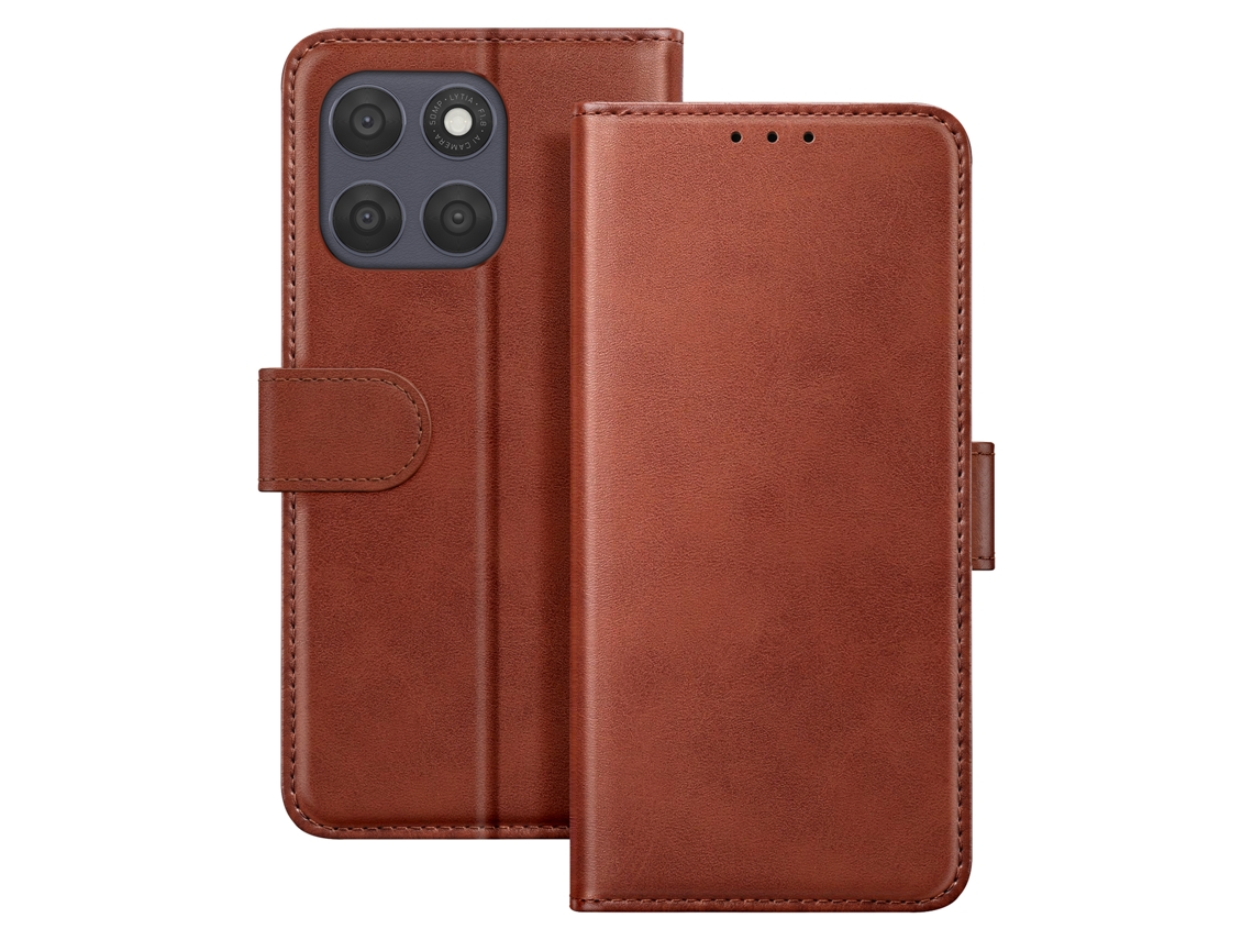 Capa Para Moto G67 Efeito Couro Com Porta-cartões E Função Stand