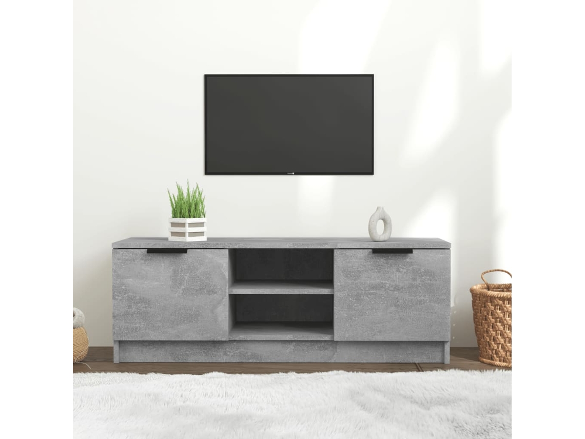 Vidaxl Móvel P/ Tv 102x35x36,5 Cm Madeira Processada Cinzento Cimento